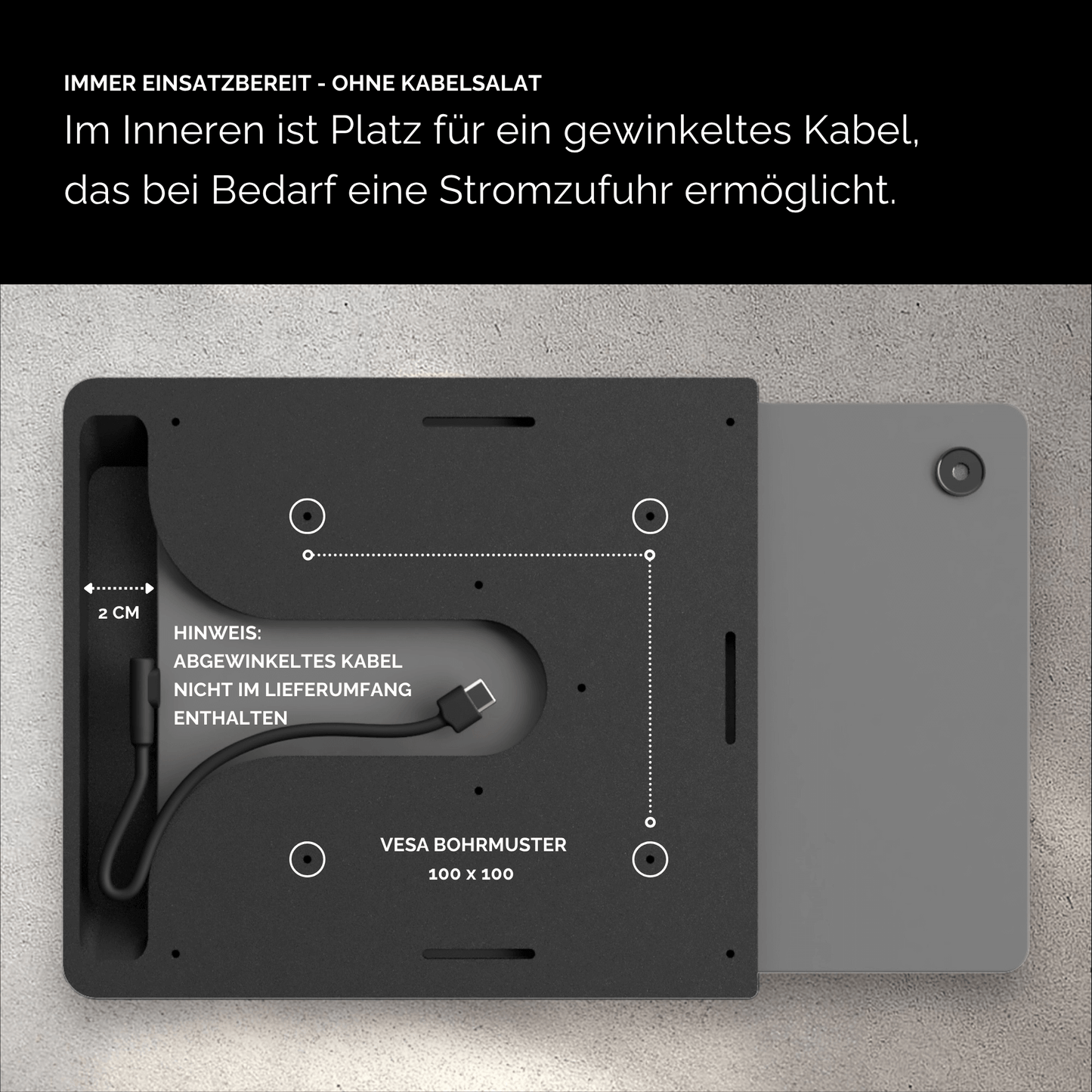 Tablet Wandhalterung für Apple iPad mini Tablets Slide-In Halterung