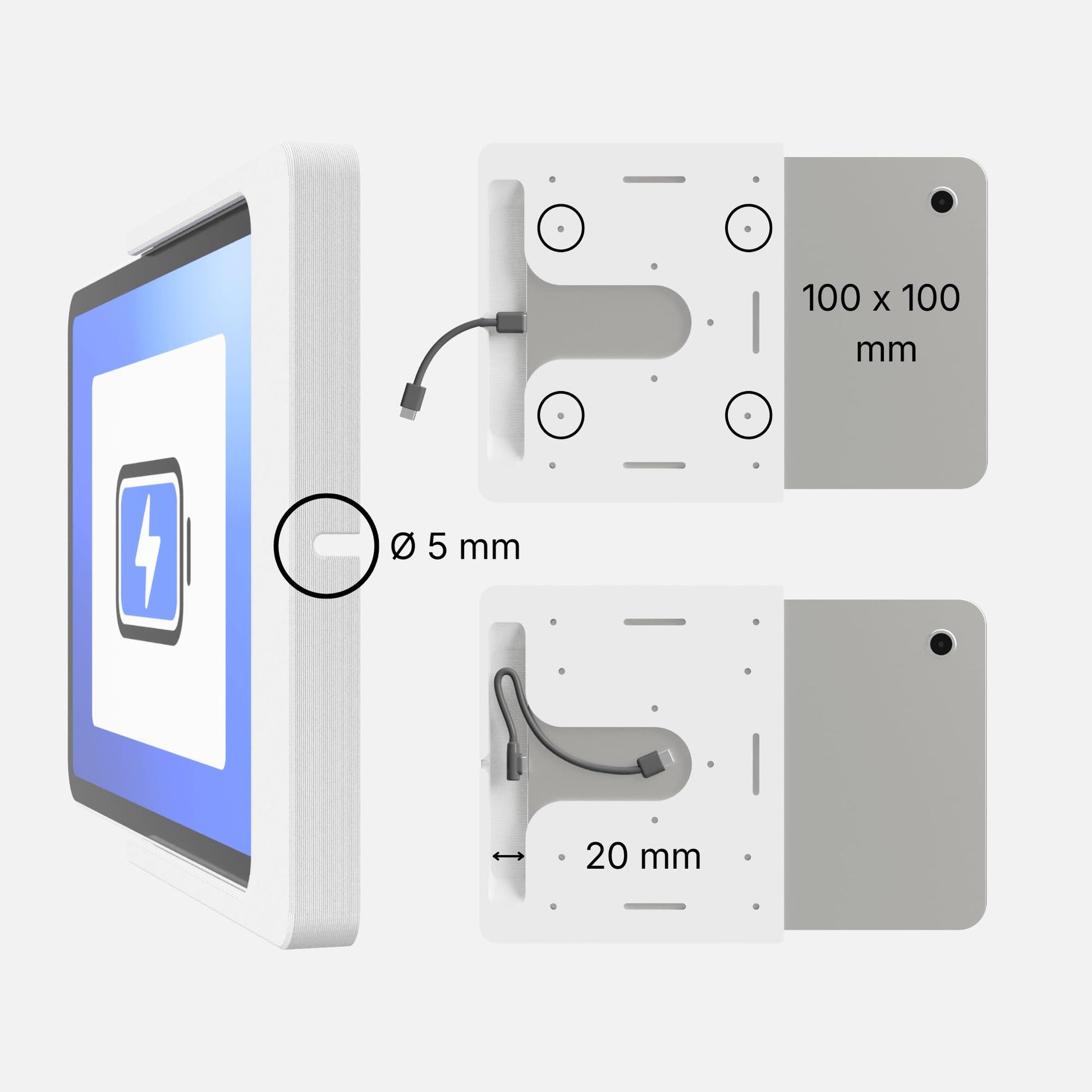 Tablet Wandhalterung für Xiaomi Redmi Pad Tablets Slide-In, Produktbild 5, Weiß