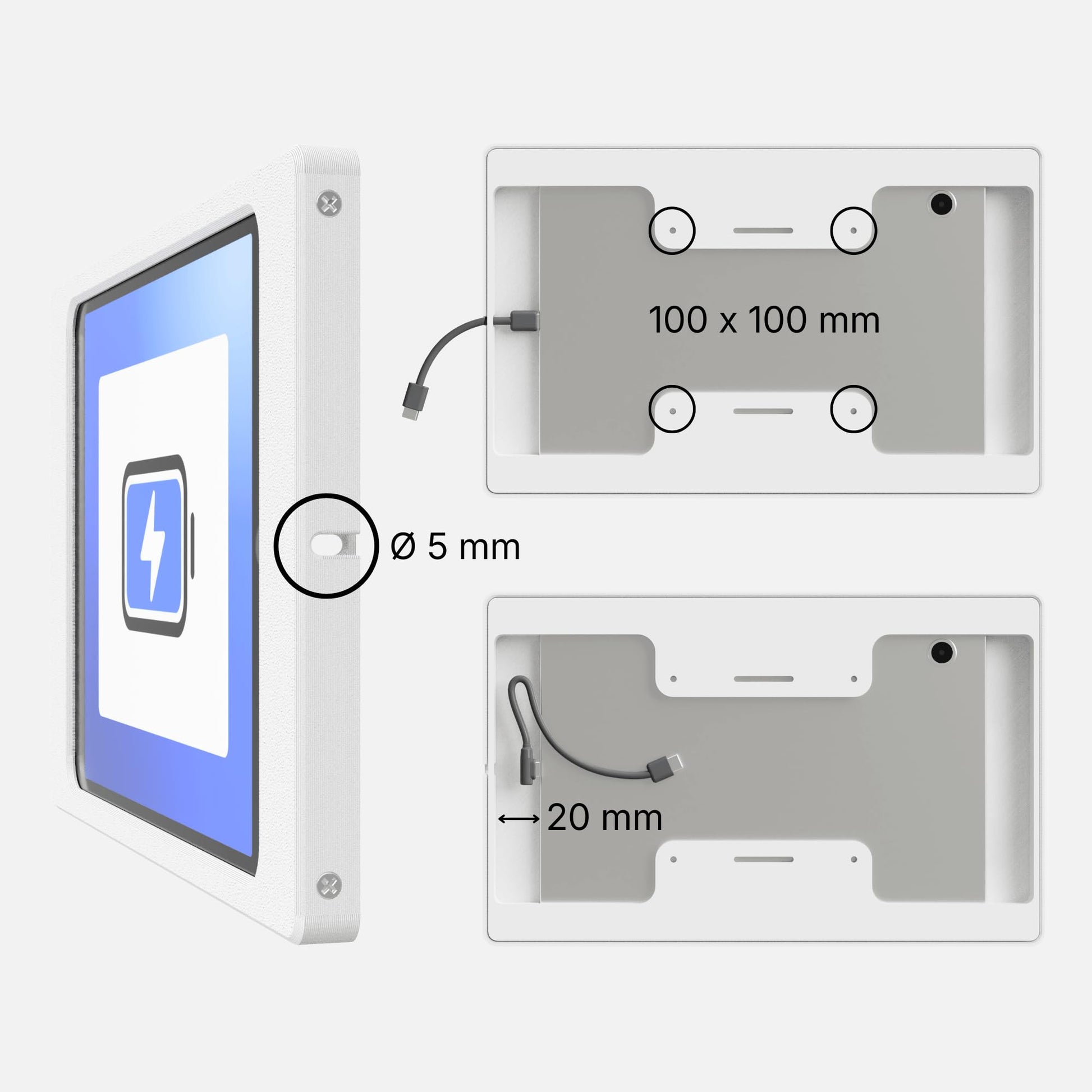 Tablet Wandhalterung für Honor Pad Tablets, Produktbild 5, Weiß