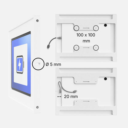 Tablet Wandhalterung für Apple iPad Tablets Bilderrahmen, Produktbild 5, Weiß