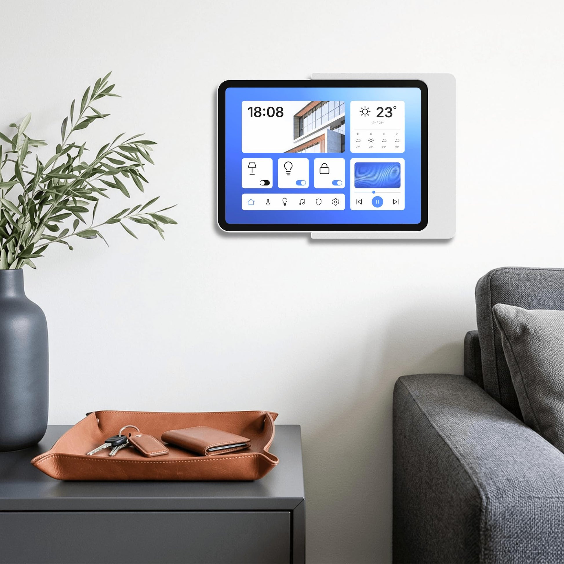 Tablet Wandhalterung für Xiaomi Redmi Pad Tablets Slide-In, Produktbild 2, Weiß