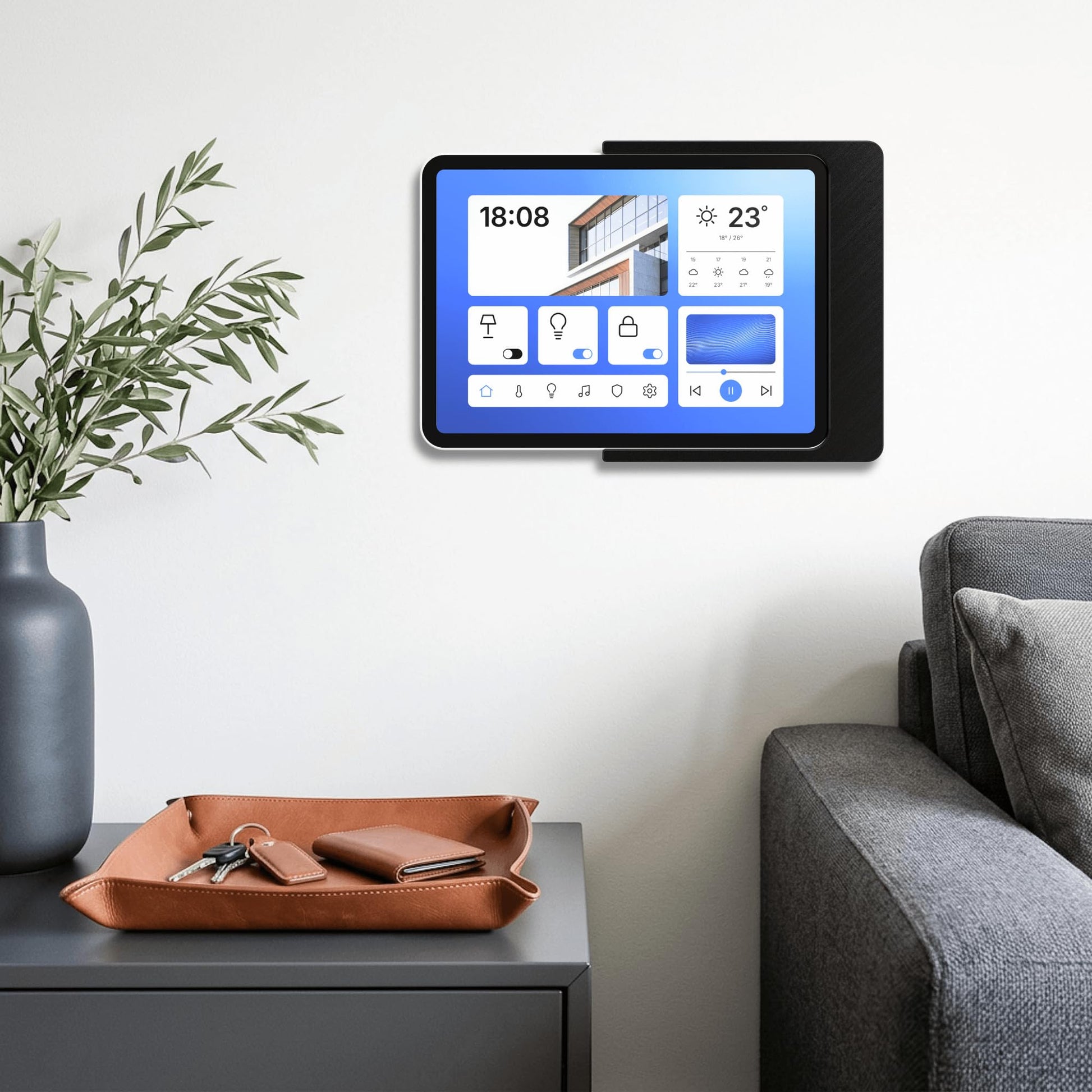 Tablet Wandhalterung für Xiaomi Redmi Pad Tablets Slide-In, Produktbild 2, Schwarz